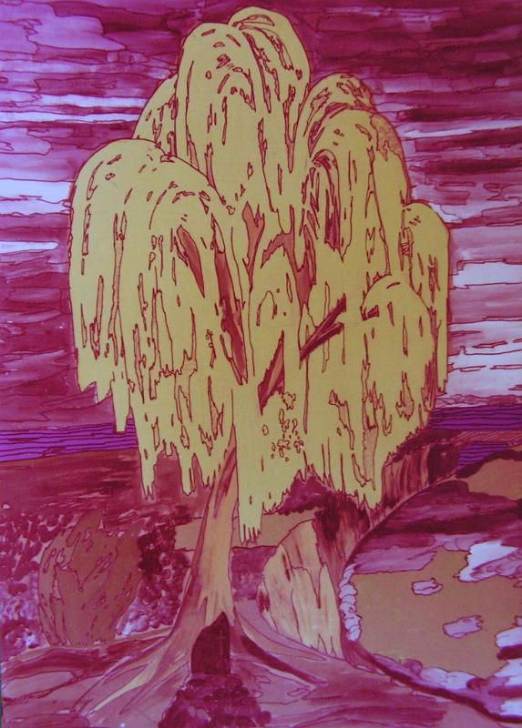 Trauerweide, 1972, Tempera-Packpapier, ca 80x100.jpg